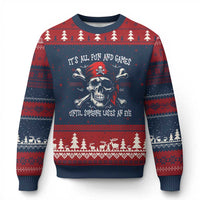 Funny Pirate Ugly Christmas Sweater Its All Fun And Games Until Someone Loses An Eye - Wonder Print Shop