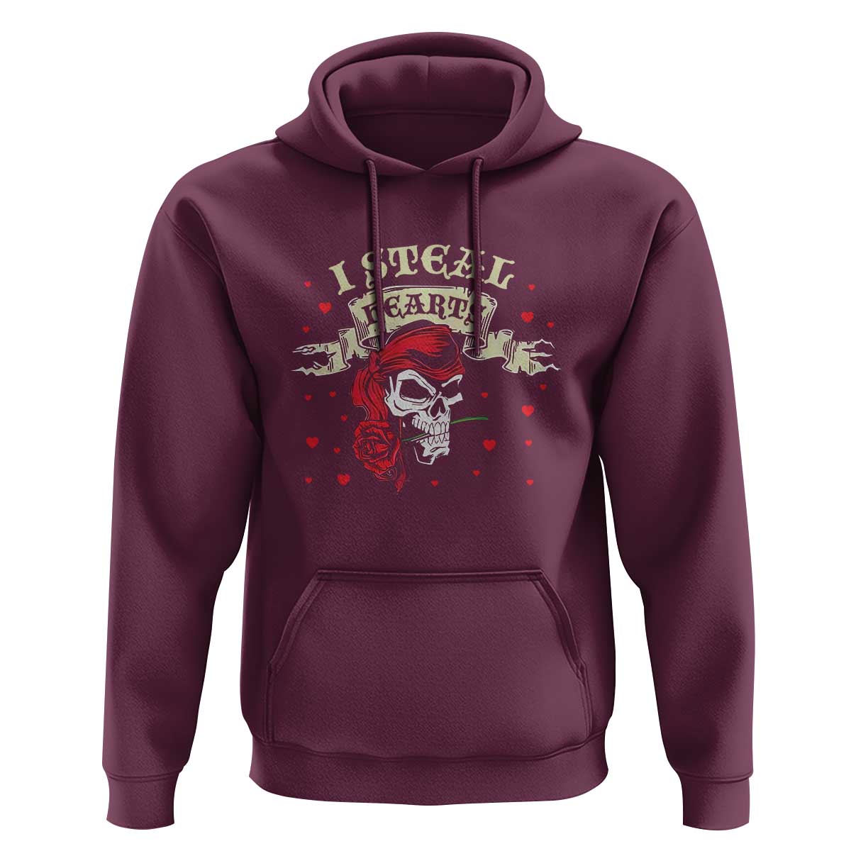 Funny Valentine's Day Pirate Hoodie I Steal Hearts Rose