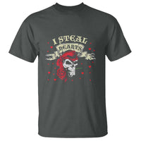 Funny Valentine's Day Pirate T Shirt I Steal Hearts Rose