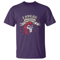 Funny Valentine's Day Pirate T Shirt I Steal Hearts Rose
