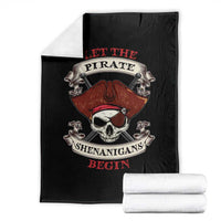Let The Pirate Shenanigans Begin Throw Blanket Funny Crossbones Freebooter - Wonder Print Shop