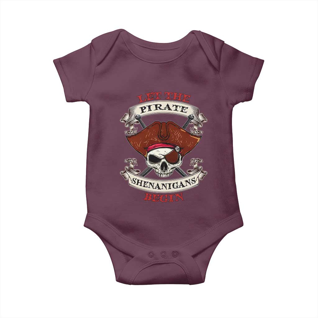 Let The Pirate Shenanigans Begin Baby Onesie Funny Crossbones Freebooter - Wonder Print Shop