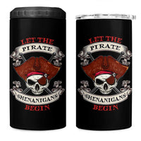 Let The Pirate Shenanigans Begin 4 in 1 Can Cooler Tumbler Funny Crossbones Freebooter - Wonder Print Shop