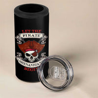 Let The Pirate Shenanigans Begin 4 in 1 Can Cooler Tumbler Funny Crossbones Freebooter - Wonder Print Shop