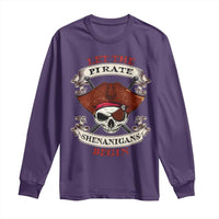 Let The Pirate Shenanigans Begin Long Sleeve Shirt Funny Crossbones Freebooter - Wonder Print Shop