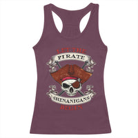 Let The Pirate Shenanigans Begin Racerback Tank Top Funny Crossbones Freebooter - Wonder Print Shop