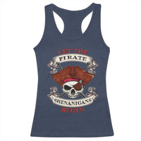 Let The Pirate Shenanigans Begin Racerback Tank Top Funny Crossbones Freebooter - Wonder Print Shop