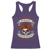 Let The Pirate Shenanigans Begin Racerback Tank Top Funny Crossbones Freebooter - Wonder Print Shop