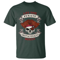 Let The Pirate Shenanigans Begin T Shirt Funny Crossbones Freebooter - Wonder Print Shop