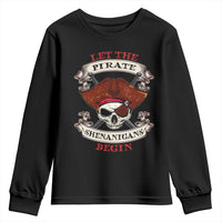 Let The Pirate Shenanigans Begin Youth Sweatshirt Funny Crossbones Freebooter - Wonder Print Shop