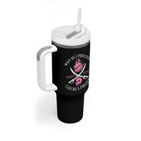 Why Be A Princess When You Can Be A Pirate Tumbler With Handle Pink Pirates Ship Crossbones Freebooter - Wonder Print Shop