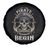 Funny Let The Pirate Shenanigans Begin Spare Tire Cover Vintage Captain Crossbones Freebooter - Wonder Print Shop