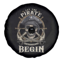 Funny Let The Pirate Shenanigans Begin Spare Tire Cover Vintage Captain Crossbones Freebooter - Wonder Print Shop