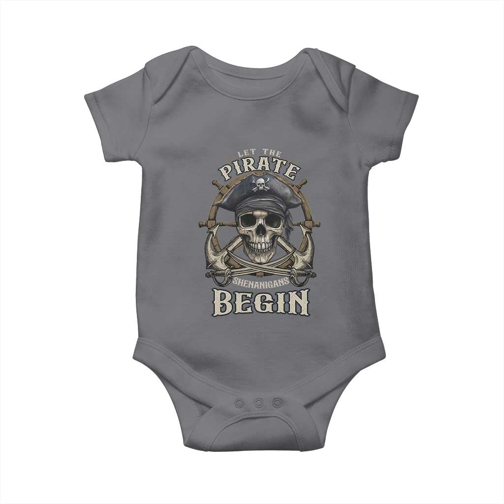 Funny Let The Pirate Shenanigans Begin Baby Onesie Vintage Captain Crossbones Freebooter - Wonder Print Shop