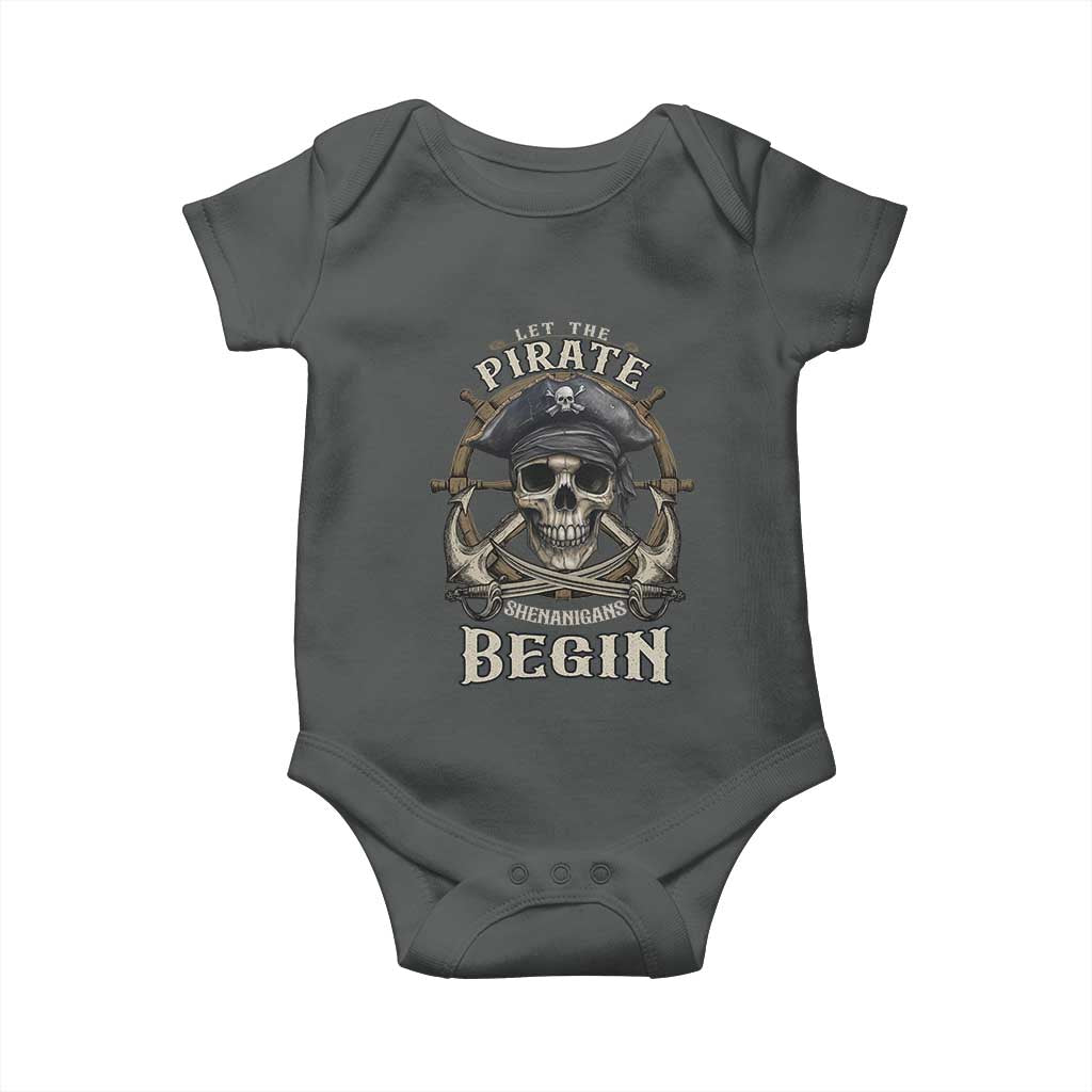 Funny Let The Pirate Shenanigans Begin Baby Onesie Vintage Captain Crossbones Freebooter - Wonder Print Shop