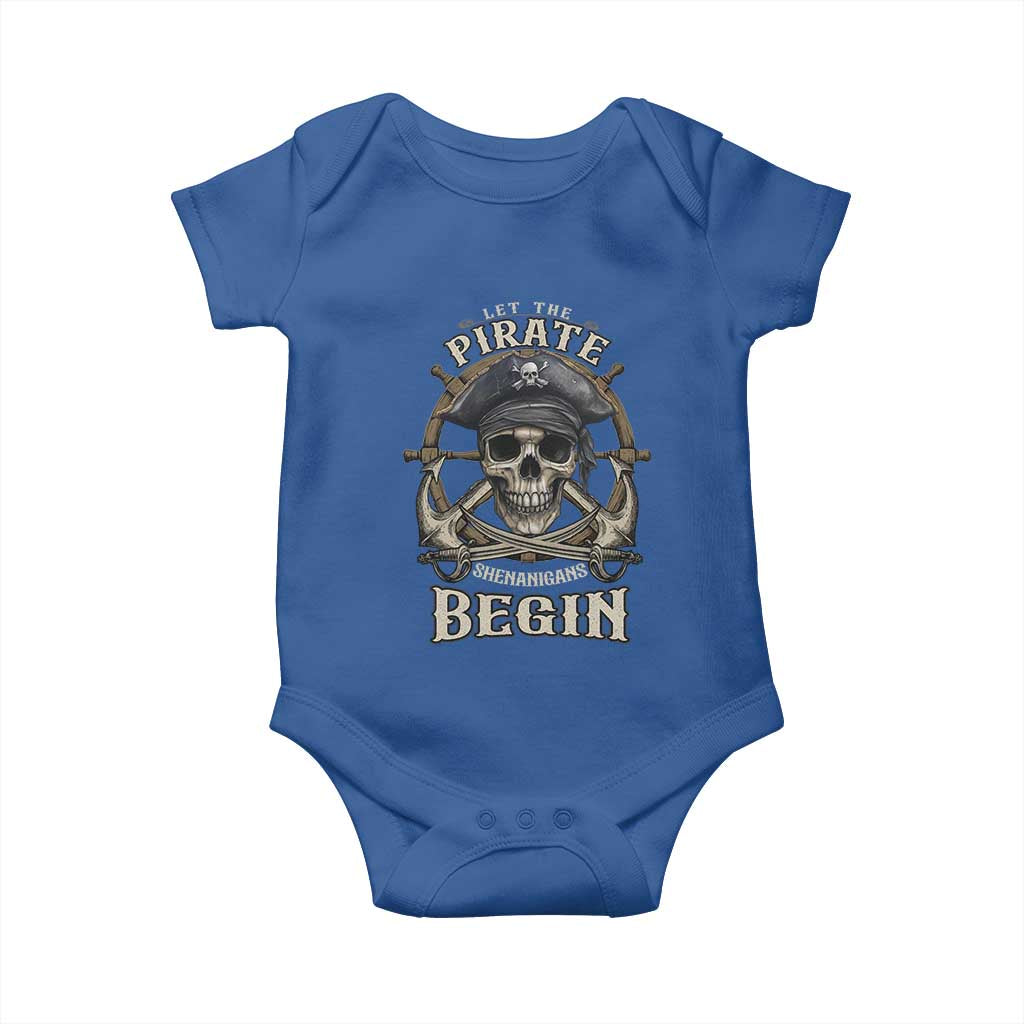 Funny Let The Pirate Shenanigans Begin Baby Onesie Vintage Captain Crossbones Freebooter - Wonder Print Shop