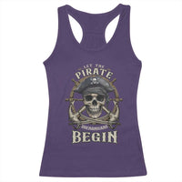 Funny Let The Pirate Shenanigans Begin Racerback Tank Top Vintage Captain Crossbones Freebooter - Wonder Print Shop