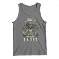 Funny Let The Pirate Shenanigans Begin Tank Top Vintage Captain Crossbones Freebooter - Wonder Print Shop