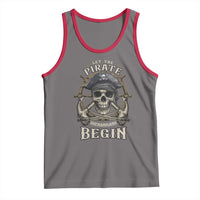 Funny Let The Pirate Shenanigans Begin Tank Top Vintage Captain Crossbones Freebooter - Wonder Print Shop