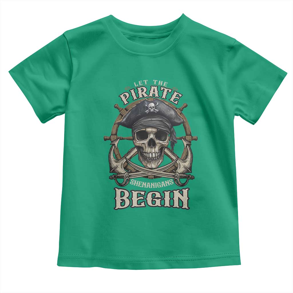 Funny Let The Pirate Shenanigans Begin Toddler T Shirt Vintage Captain Crossbones Freebooter - Wonder Print Shop