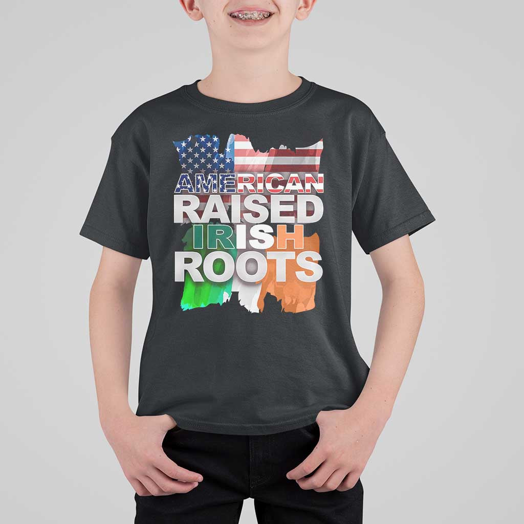 Irish American T Shirt For Kid American Raised Irish Roots St Patrick's Day