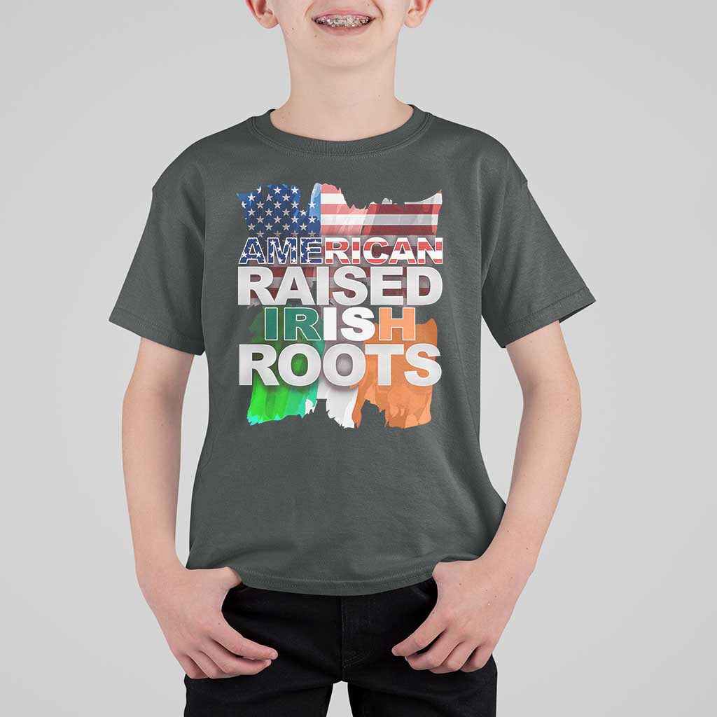 Irish American T Shirt For Kid American Raised Irish Roots St Patrick's Day