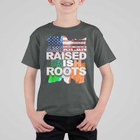 Irish American T Shirt For Kid American Raised Irish Roots St Patrick's Day