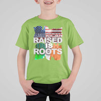 Irish American T Shirt For Kid American Raised Irish Roots St Patrick's Day