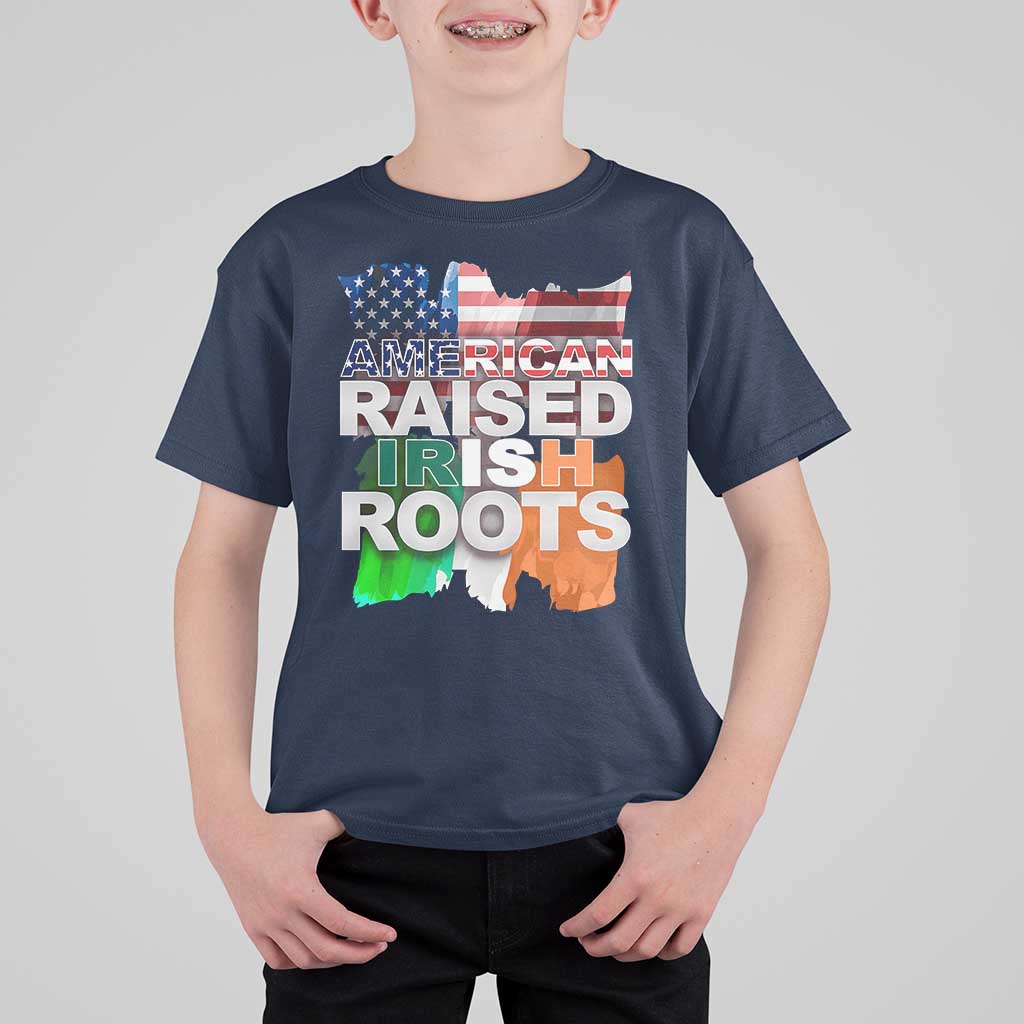 Irish American T Shirt For Kid American Raised Irish Roots St Patrick's Day