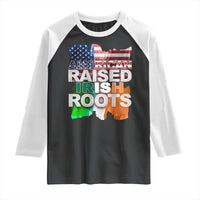 Irish American Raglan Shirt American Raised Irish Roots St Patrick's Day