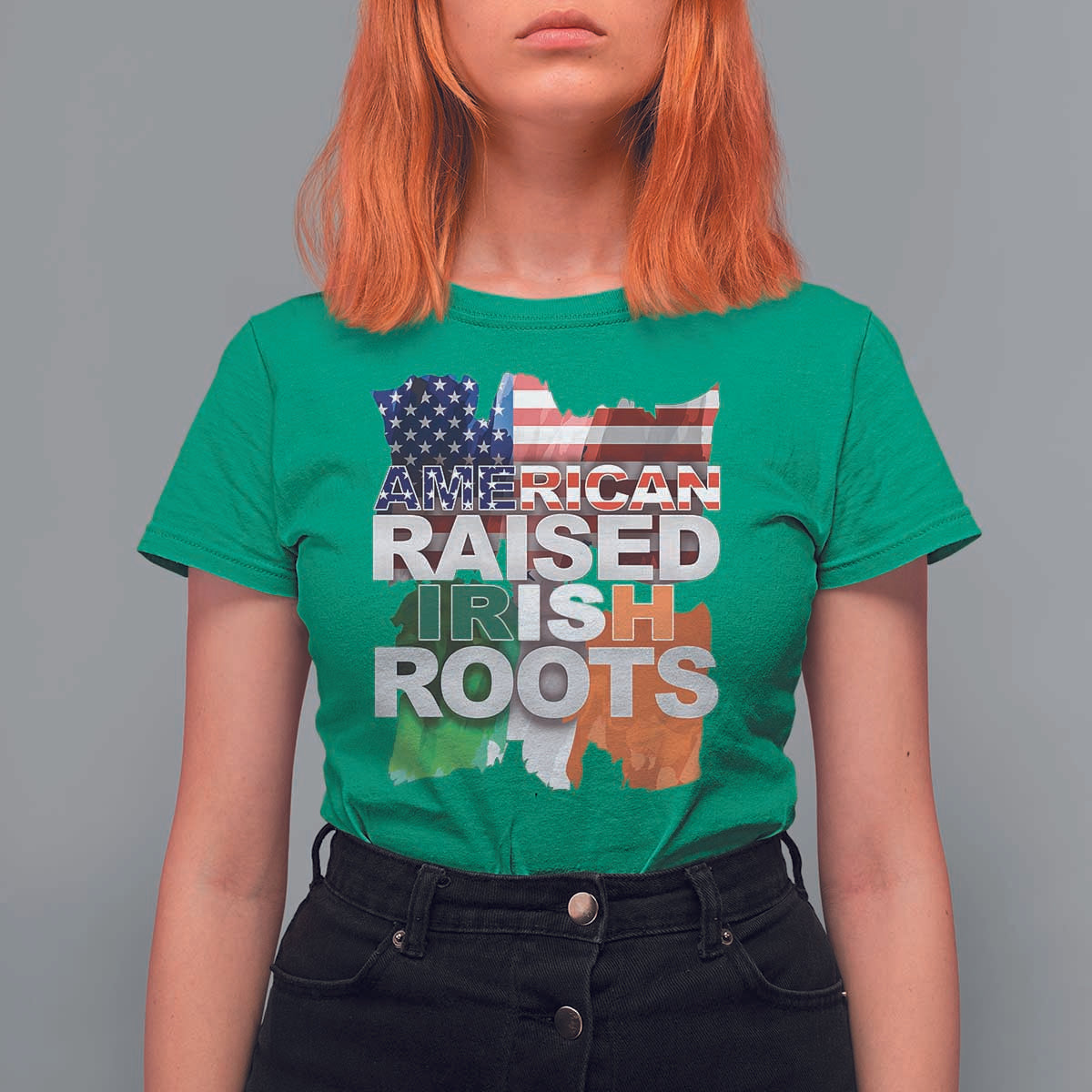 Irish American T Shirt For Women American Raised Irish Roots St Patrick's Day