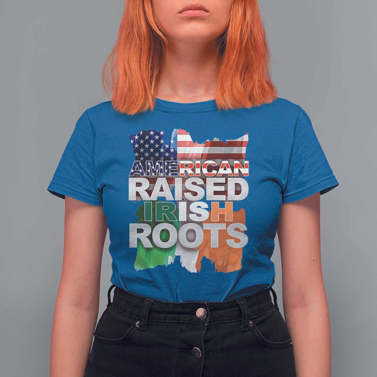 Irish American T Shirt For Women American Raised Irish Roots St Patrick's Day