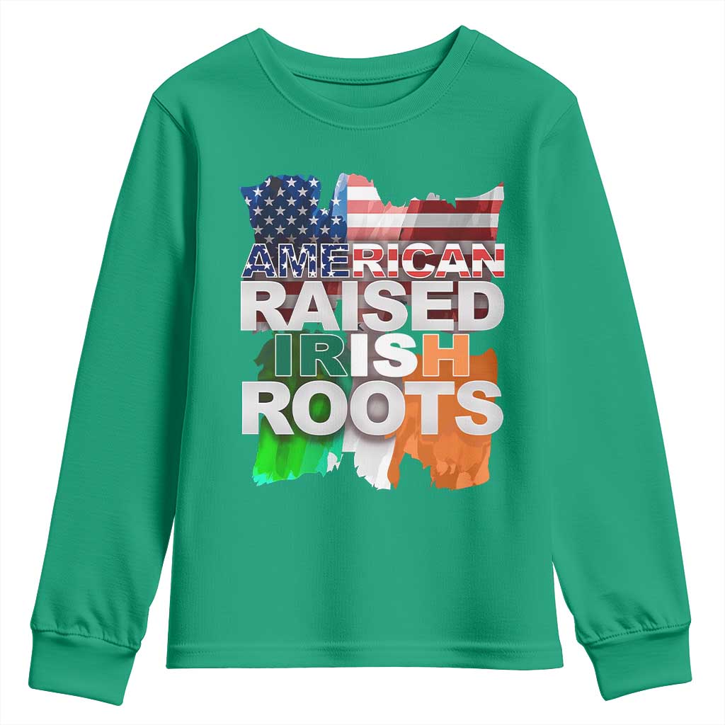 Irish American Youth Sweatshirt American Raised Irish Roots St Patrick's Day