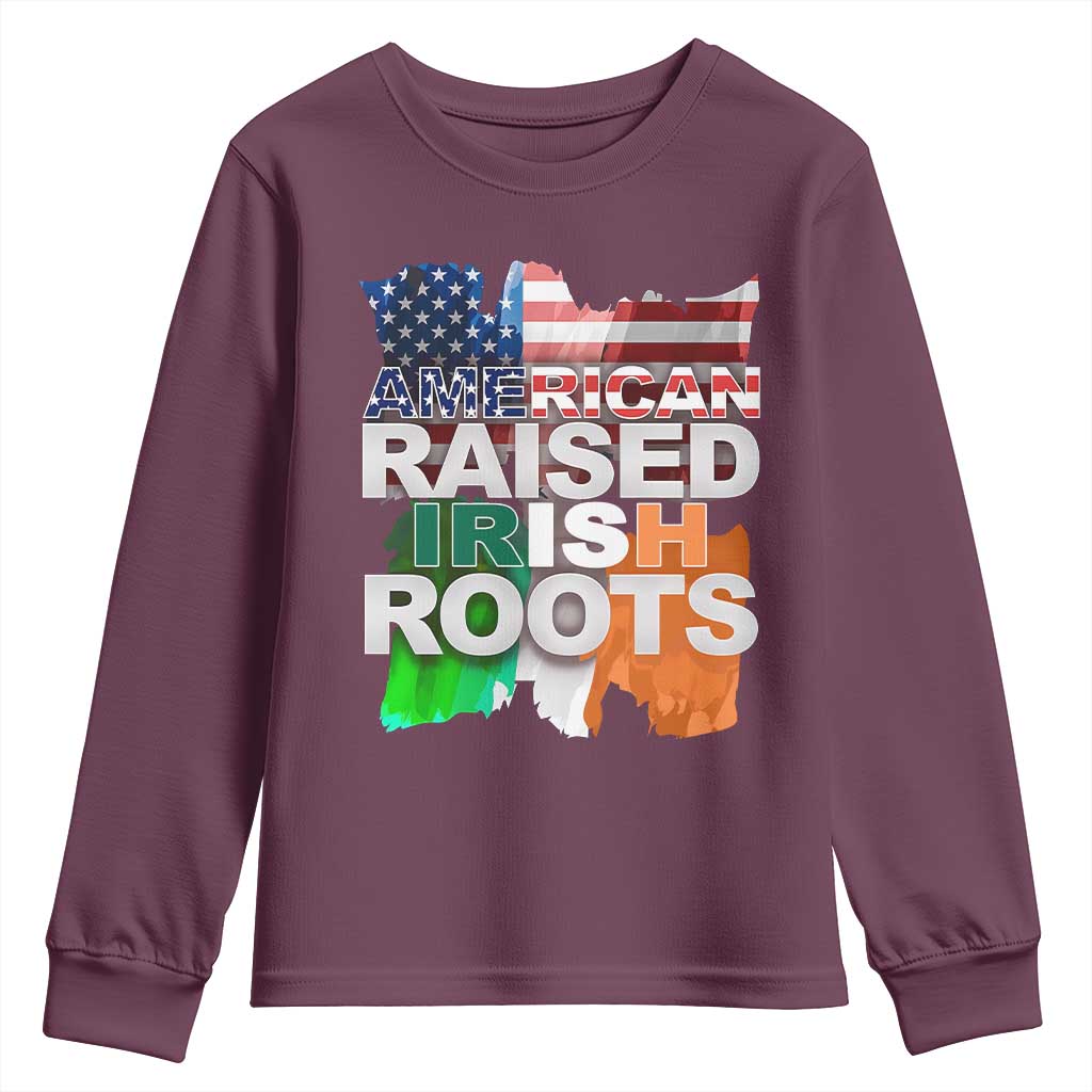 Irish American Youth Sweatshirt American Raised Irish Roots St Patrick's Day