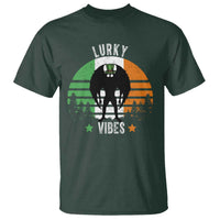 Funny St Patrick's Day Mothman T Shirt Lurky Vibes Shamrock Retro Ireland Flag