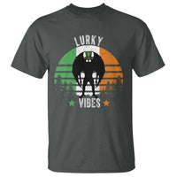 Funny St Patrick's Day Mothman T Shirt Lurky Vibes Shamrock Retro Ireland Flag