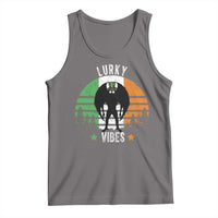 Funny St Patrick's Day Mothman Tank Top Lurky Vibes Shamrock Retro Ireland Flag