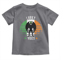 Funny St Patrick's Day Mothman Toddler T Shirt Lurky Vibes Shamrock Retro Ireland Flag