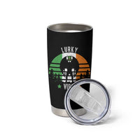 Funny St Patrick's Day Mothman Tumbler Cup Lurky Vibes Shamrock Retro Ireland Flag