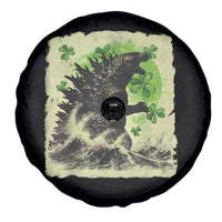 Funny St Patrick's Day Japanese Giant Monster Spare Tire Cover Vintage Shamrock Tsunami