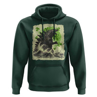 Funny St Patrick's Day Japanese Giant Monster Hoodie Vintage Shamrock Tsunami