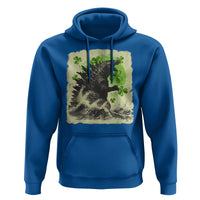 Funny St Patrick's Day Japanese Giant Monster Hoodie Vintage Shamrock Tsunami