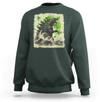 Funny St Patrick's Day Japanese Giant Monster Sweatshirt Vintage Shamrock Tsunami