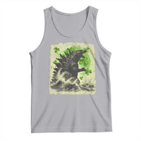 Funny St Patrick's Day Japanese Giant Monster Tank Top Vintage Shamrock Tsunami
