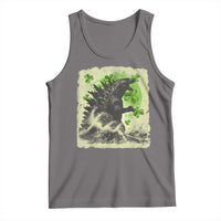 Funny St Patrick's Day Japanese Giant Monster Tank Top Vintage Shamrock Tsunami