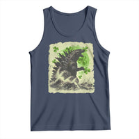 Funny St Patrick's Day Japanese Giant Monster Tank Top Vintage Shamrock Tsunami