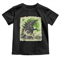 Funny St Patrick's Day Japanese Giant Monster Toddler T Shirt Vintage Shamrock Tsunami