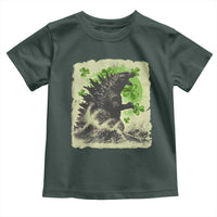 Funny St Patrick's Day Japanese Giant Monster Toddler T Shirt Vintage Shamrock Tsunami