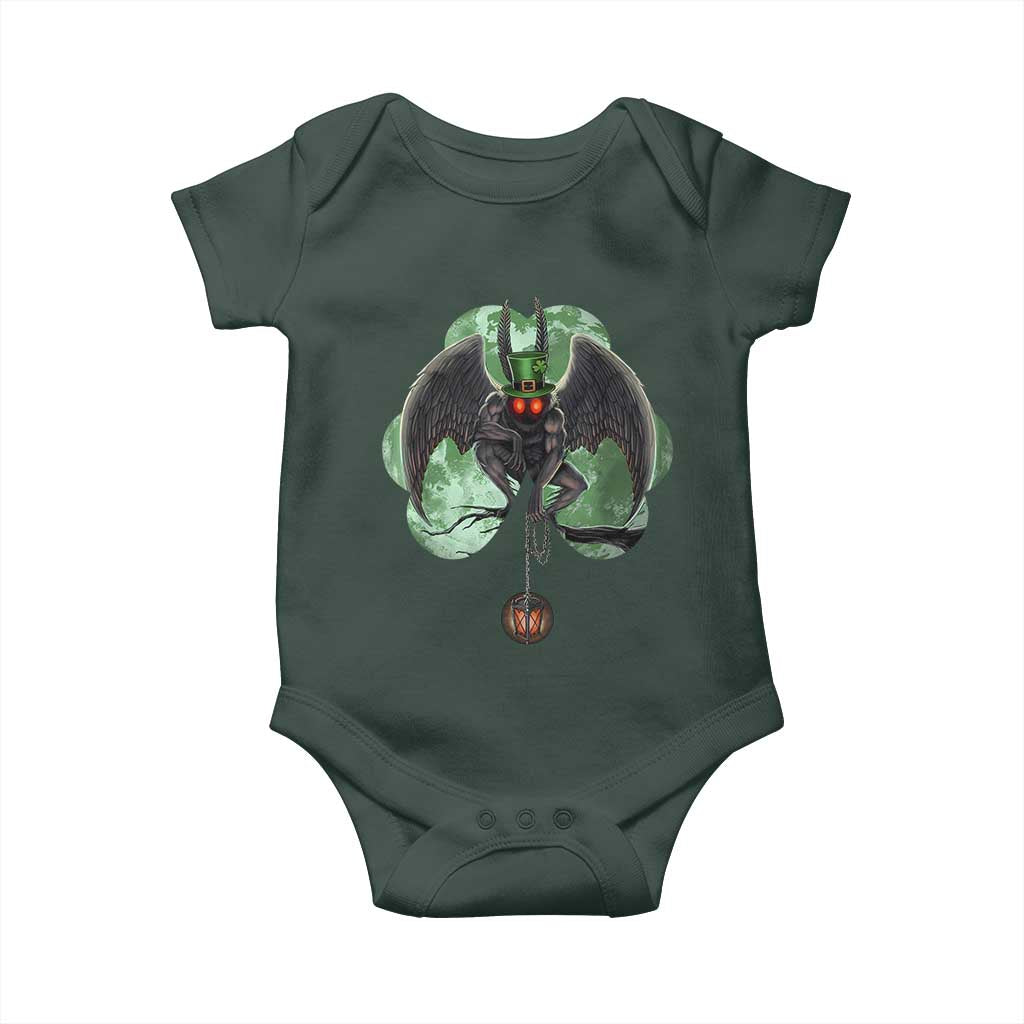 Funny St Patrick's Day Mothman Cryptid Creature Shamrock Baby Onesie