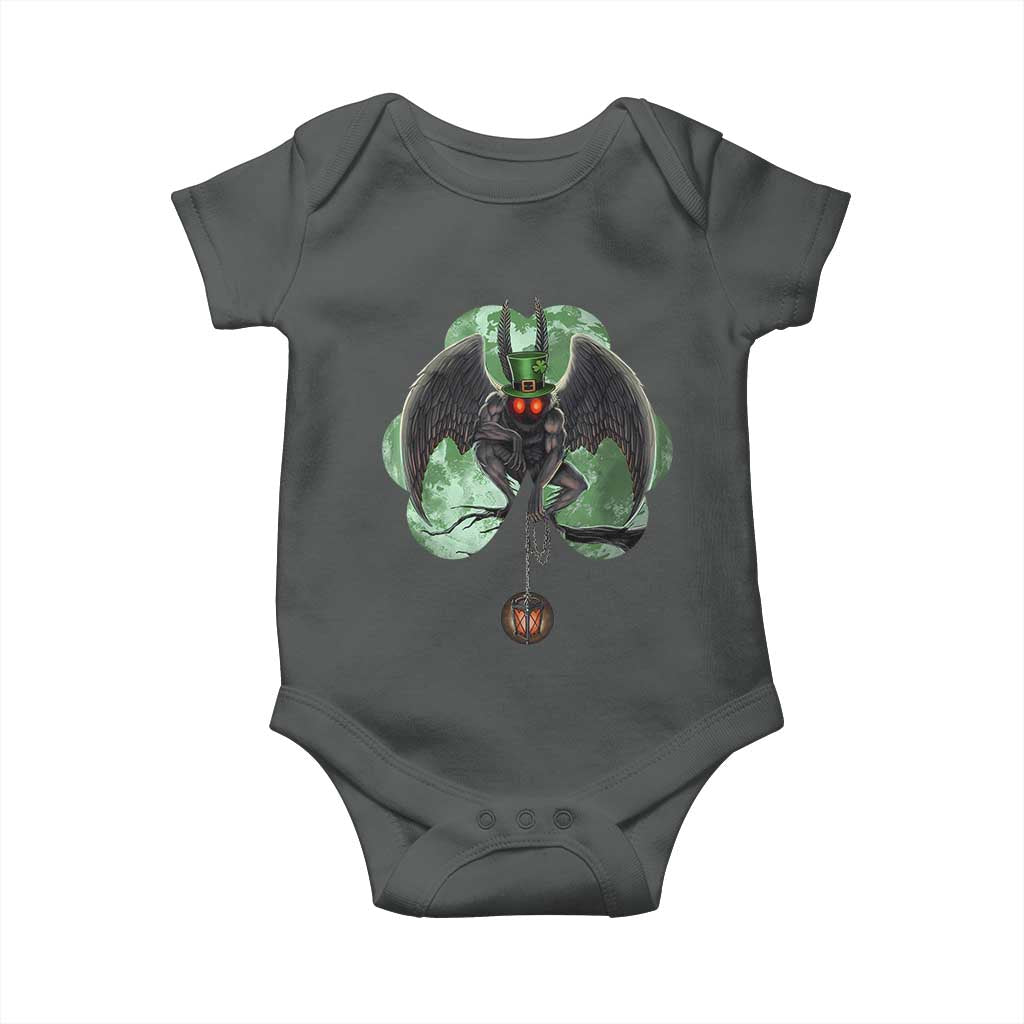 Funny St Patrick's Day Mothman Cryptid Creature Shamrock Baby Onesie
